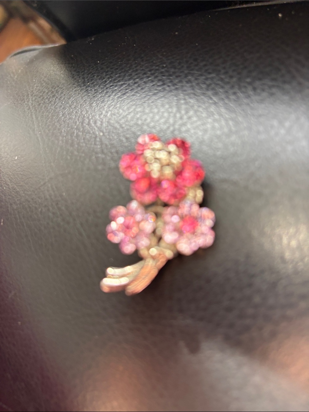 Vintage Pink And Purple Crystal Flower Brooch - Rare Find This Condition - Picture 2 of 6